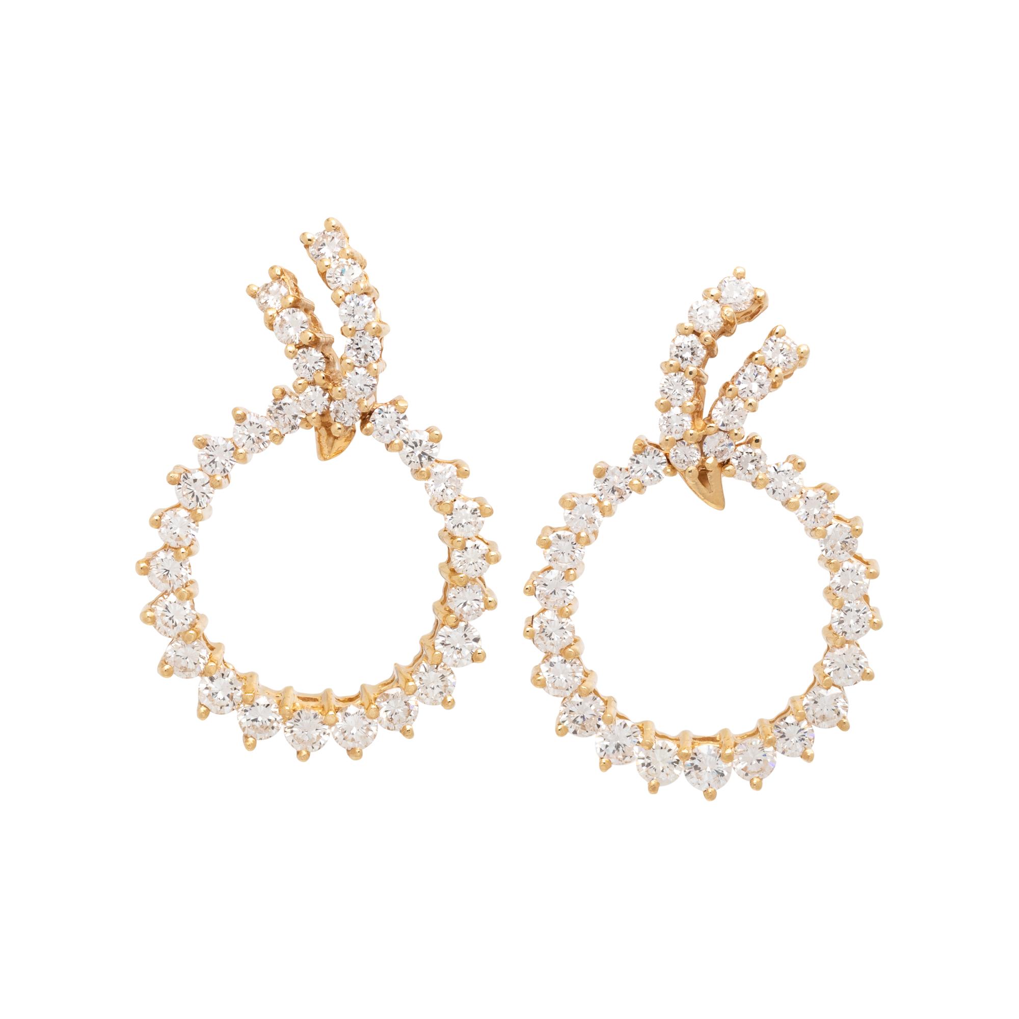 YELLOW GOLD AND DIAMOND EARCLIPS