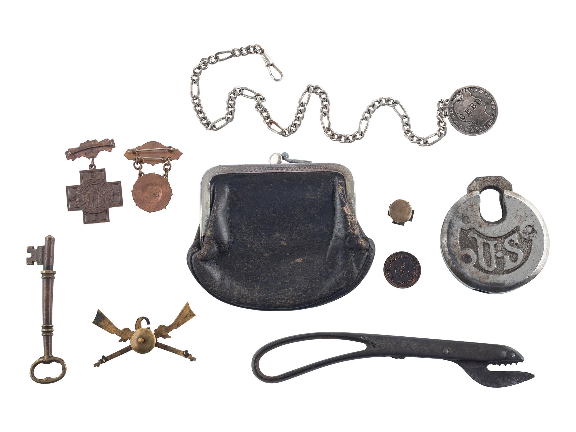 [BUFFALO SOLDIERS] -- [SPANISH AMERICAN WAR]. Sergeant Major George D. Powell, Co. C, 24th US Infantry, archive incl. Buffalo Soldiers' parade flag, identified wooden box and personal items.