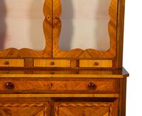 A Diminutive Northern Italian Walnut Marquetry Secretary Bookcase — 19TH CENTURY