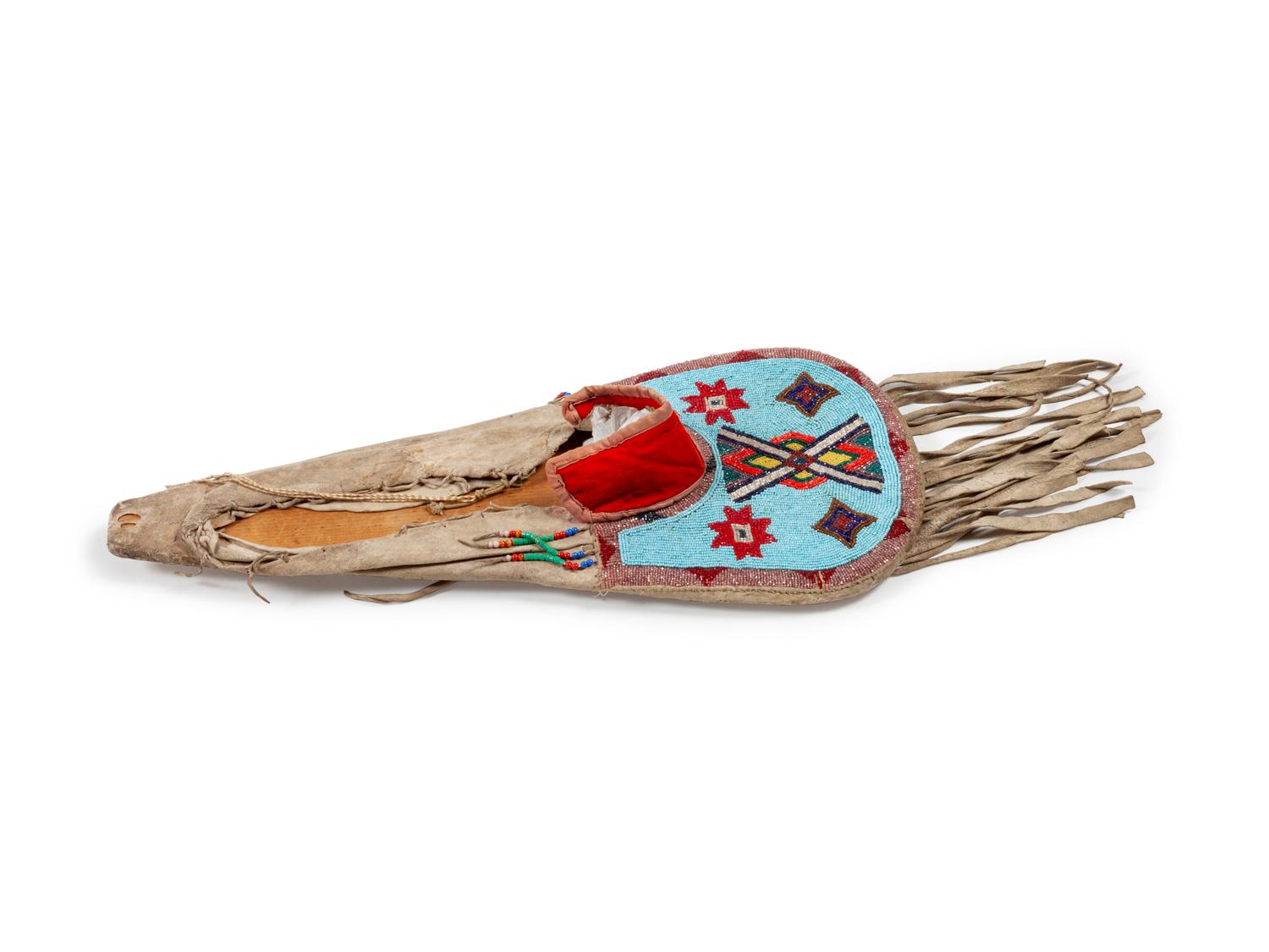 Nez Perce Beaded Hide Toy Cradle