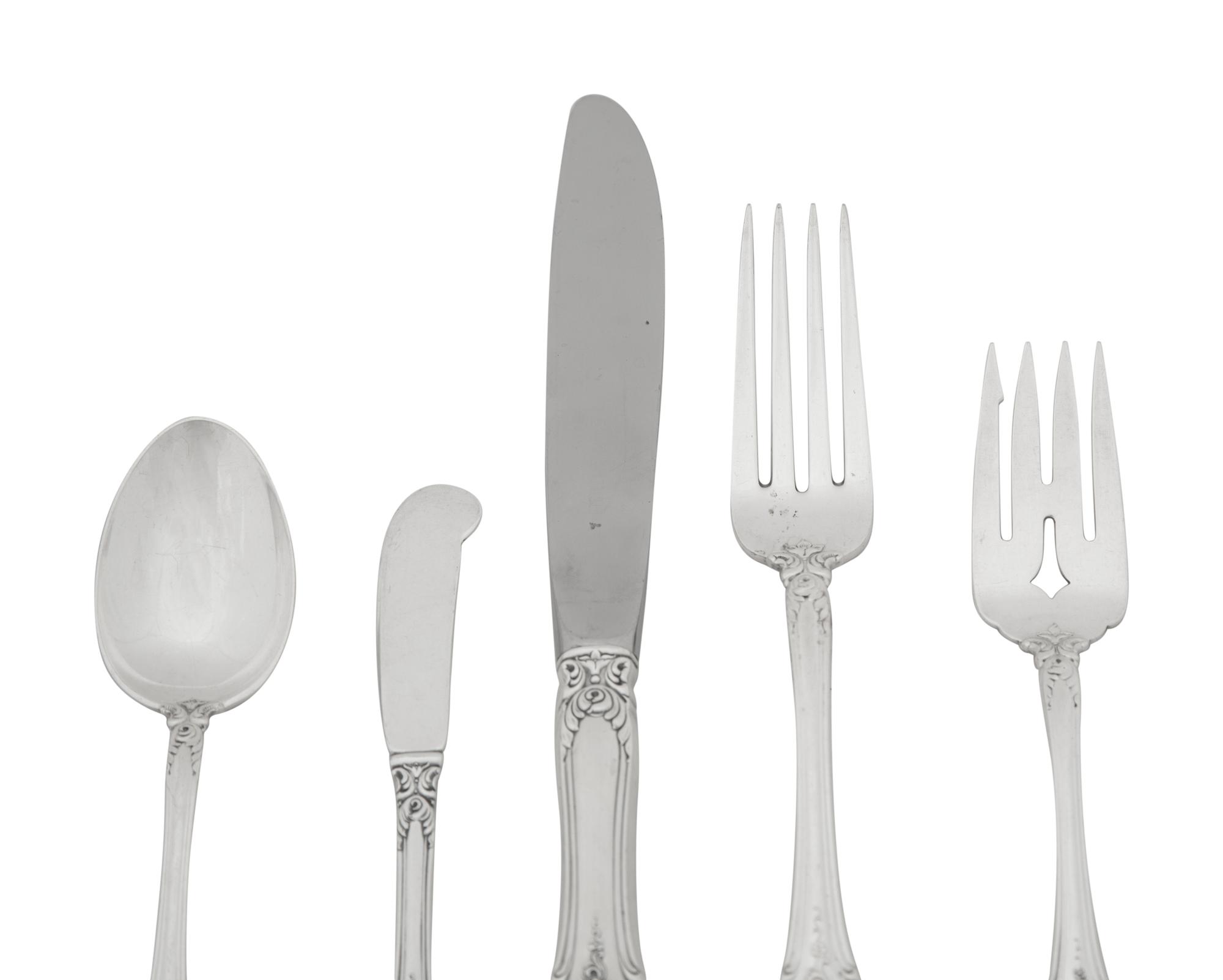 An American Silver Flatware Service