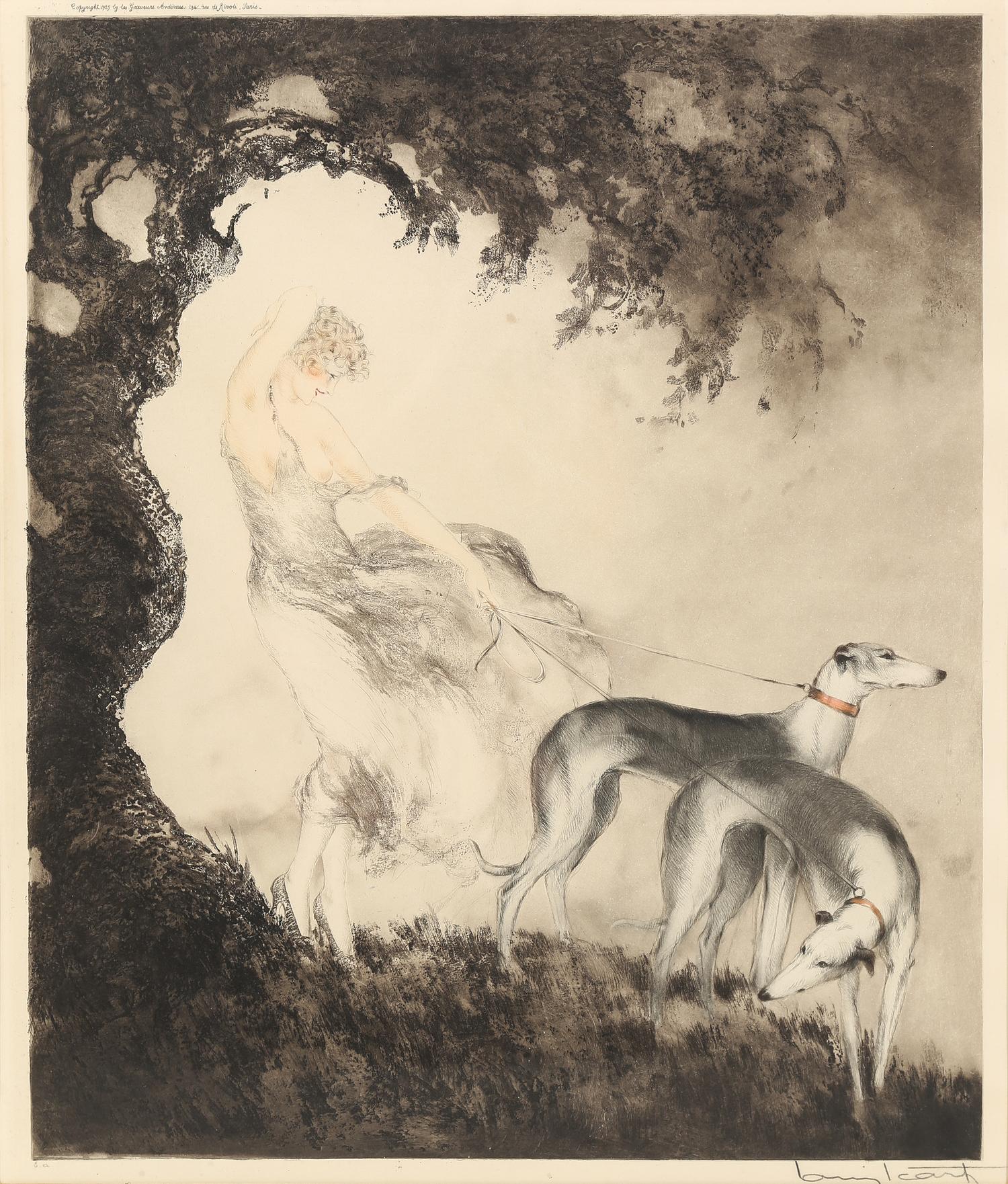 Louis Icart, (French, 1888-1950), Gust of Wind (Coup de vent), 1925
