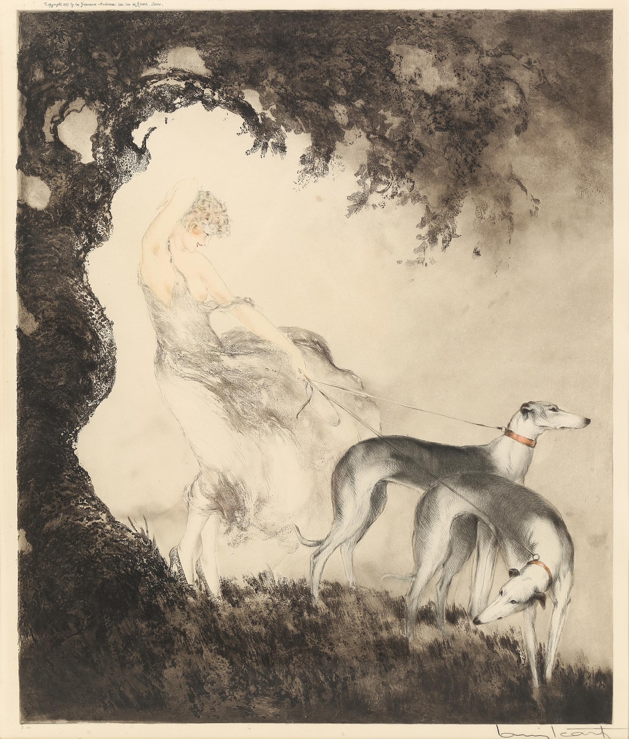 Louis Icart, (French, 1888-1950), Gust of Wind (Coup de vent), 1925