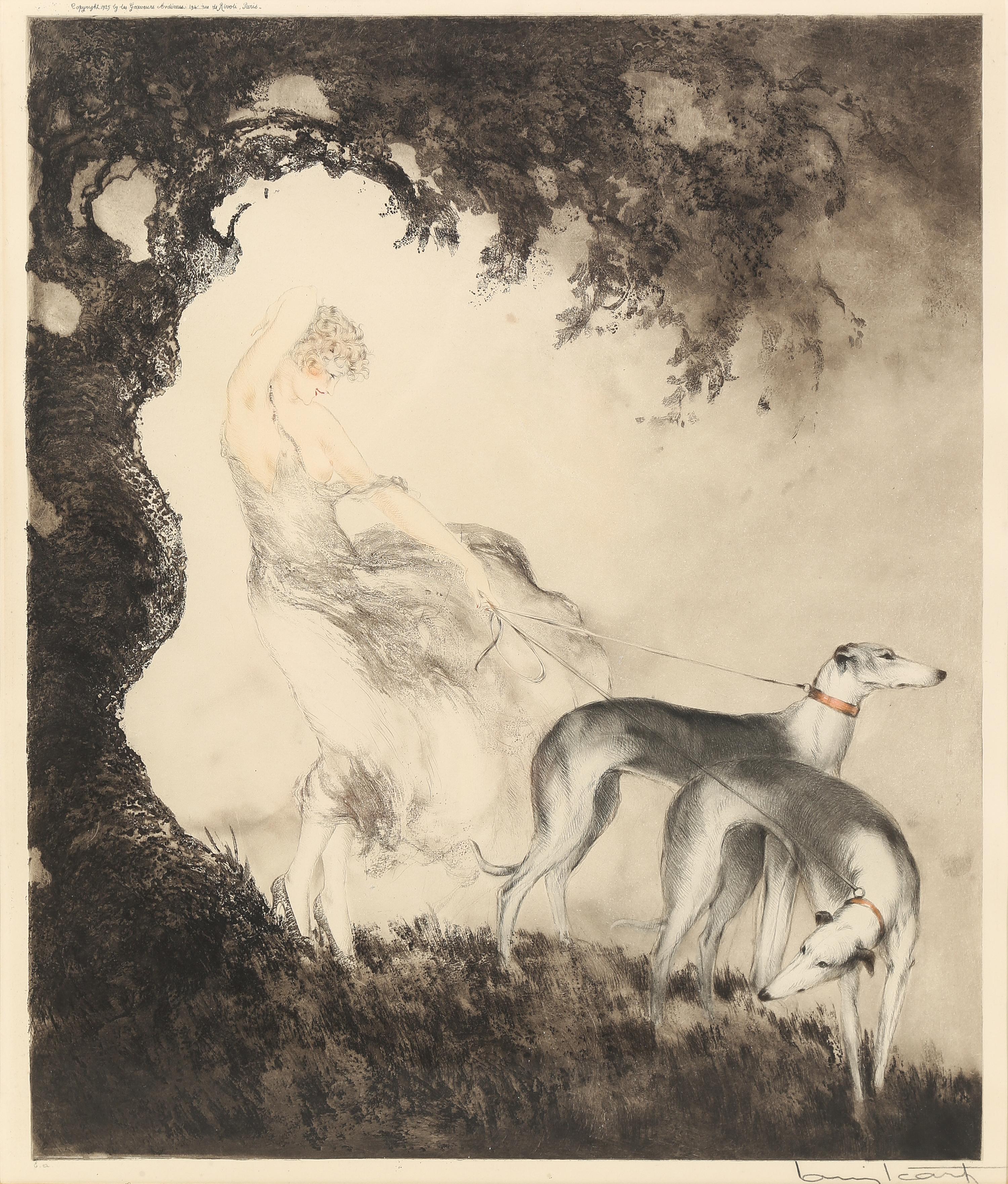 Louis Icart, (French, 1888-1950), Gust of Wind (Coup de vent), 1925