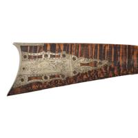 Fancy Engraved German Silver Mounted Half Stock Percussion Rifle by Tryon