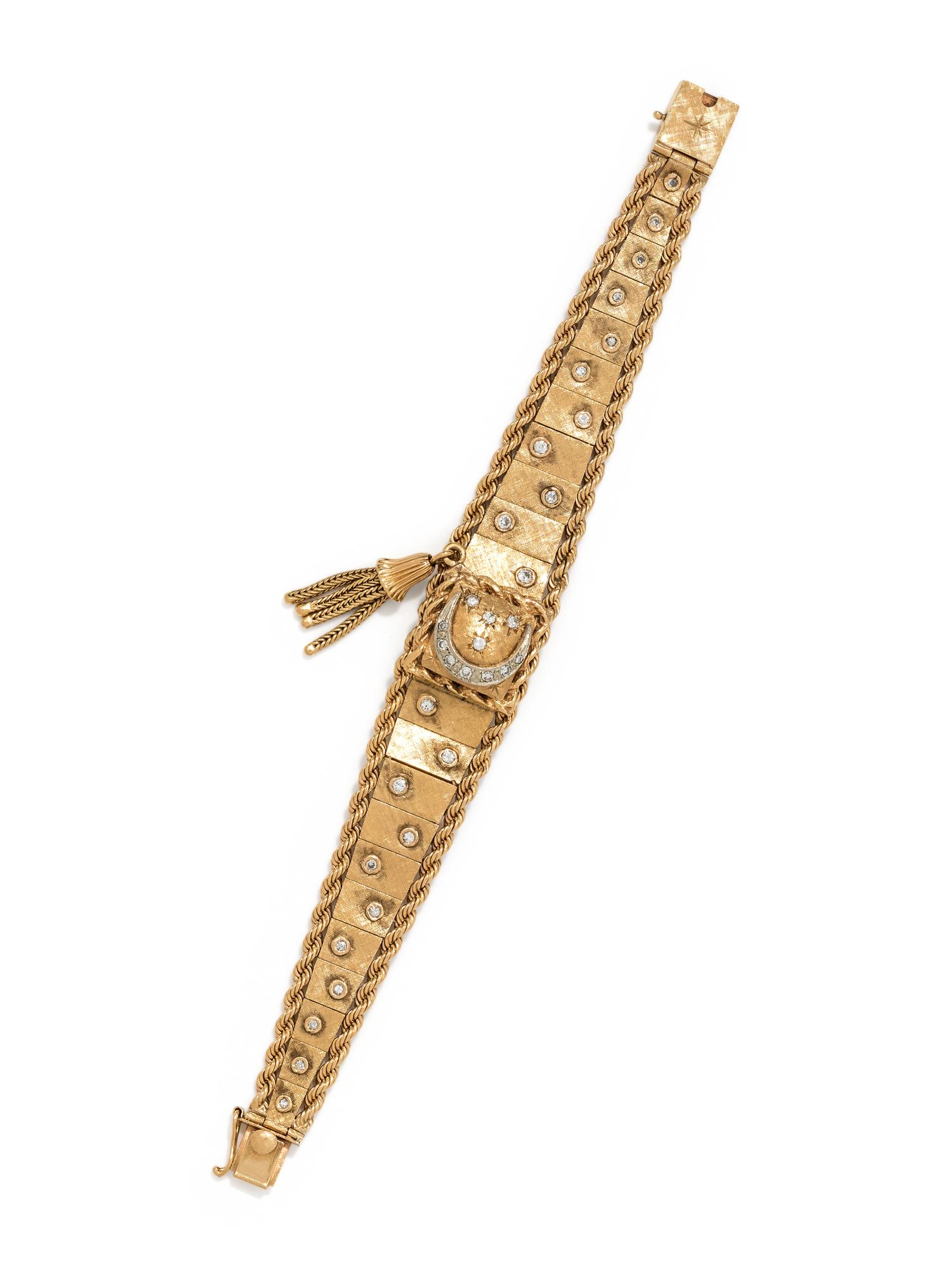 HAMILTON, YELLOW GOLD AND DIAMOND SURPRISE WRISTWATCH
