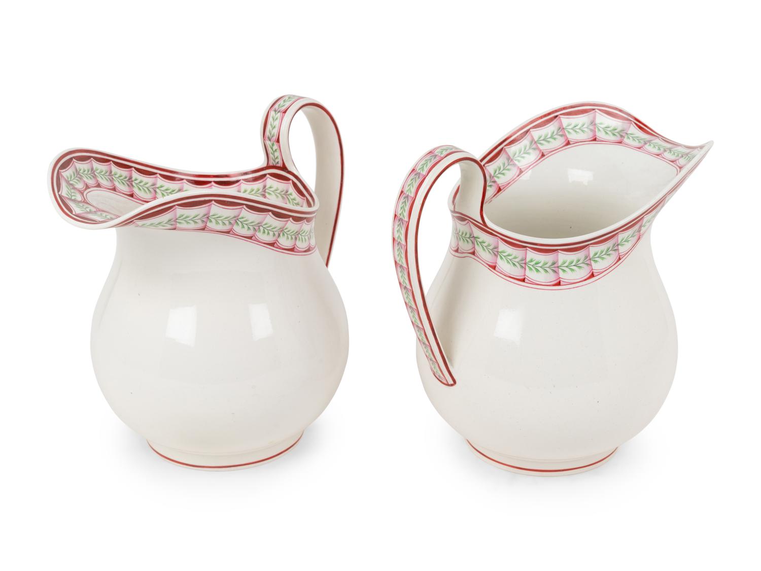 A Pair of Wedgwood Porcelain Pitchers