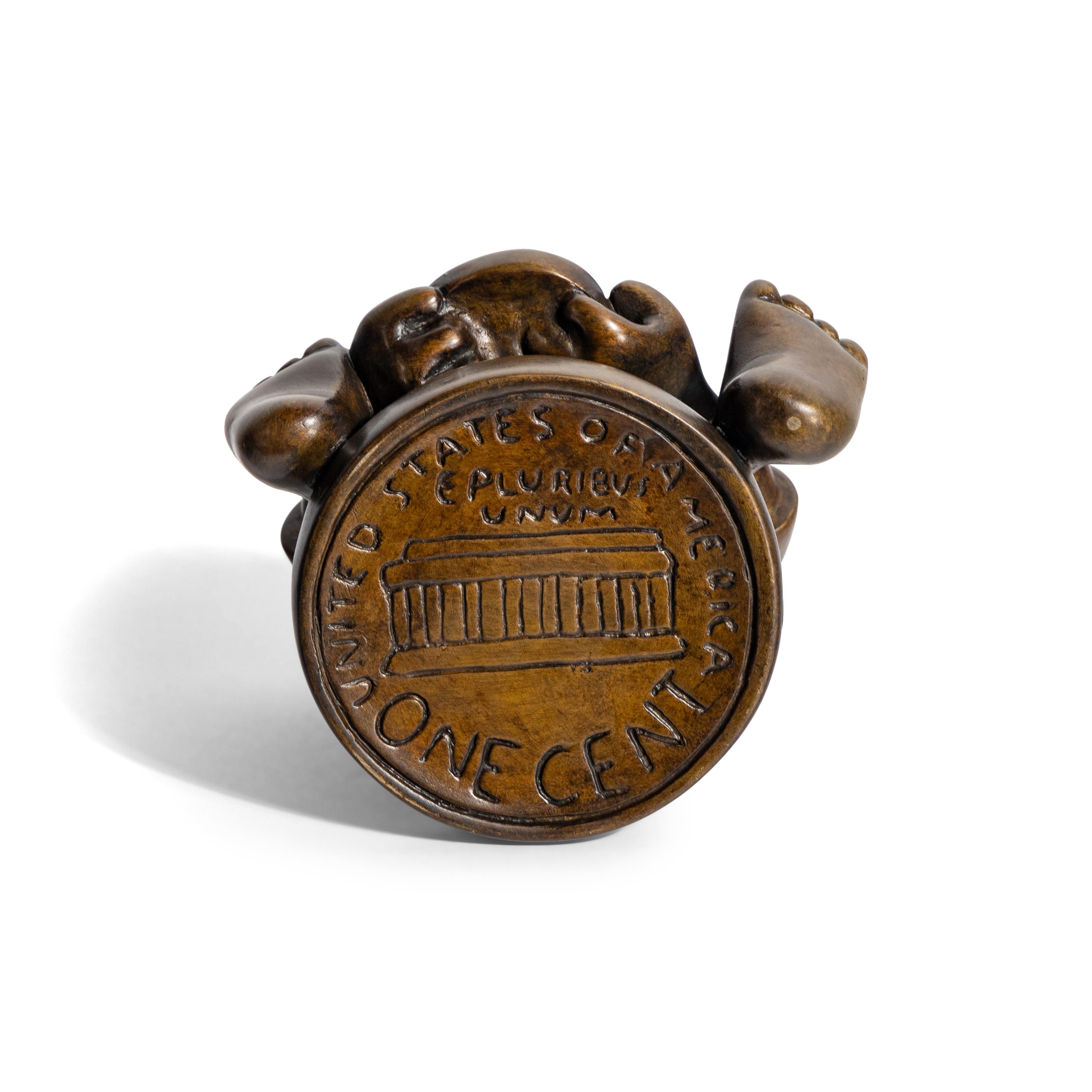 Tom Otterness (American, b. 1952) — Man with Bowler on Penny , 1992