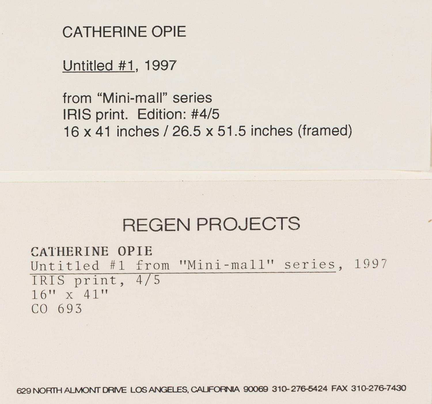 Catherine Opie (born 1961) Untitled #1, from the series "Mini Malls", 1997