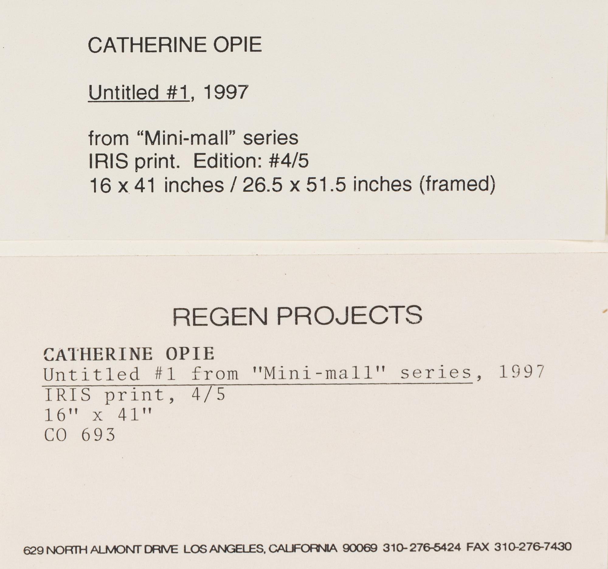 Catherine Opie (born 1961) Untitled #1, from the series "Mini Malls", 1997