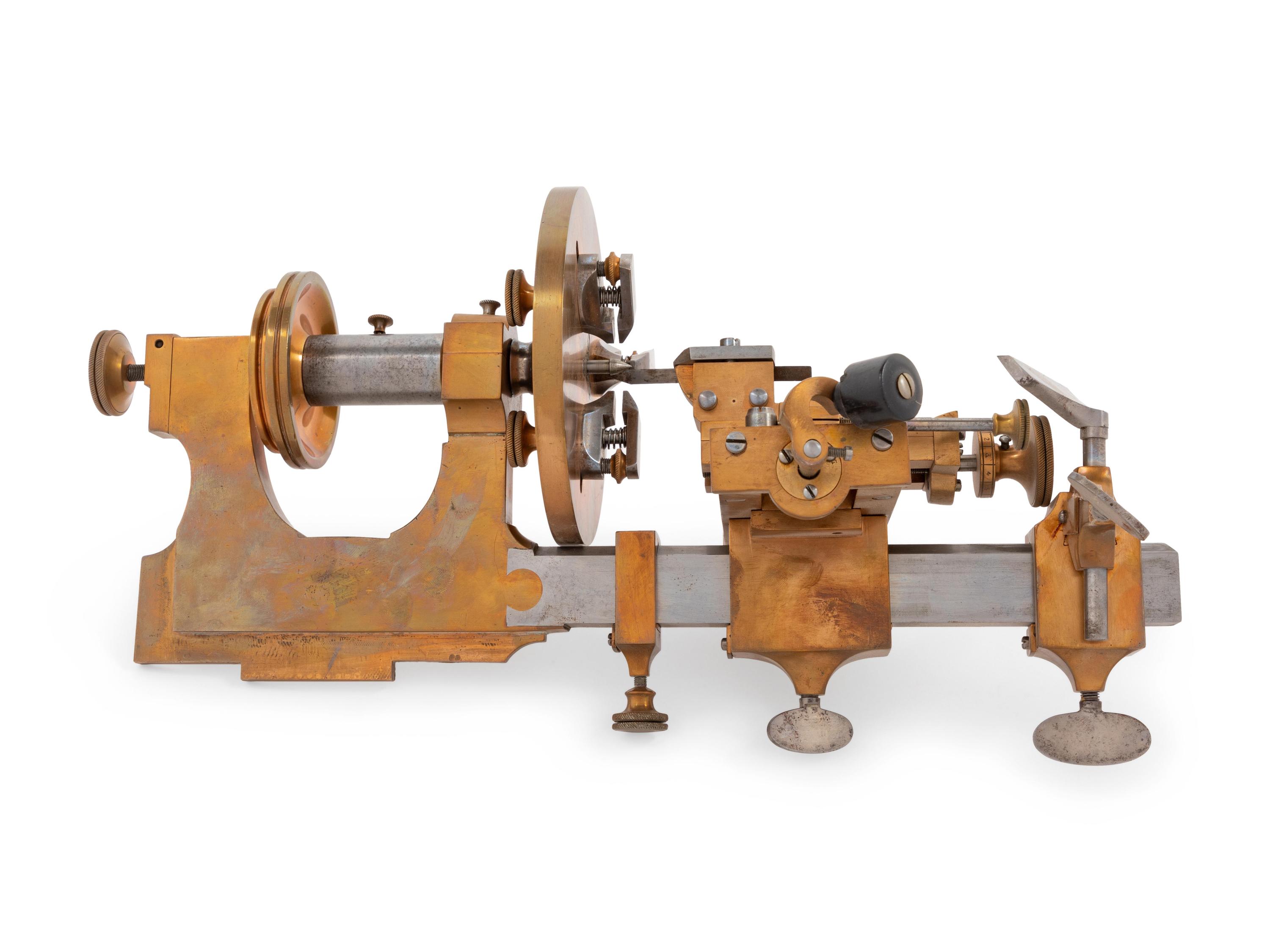 A Group of Two Brass and Steel Watch Maker's Mandrels