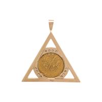 YELLOW GOLD, COIN AND DIAMOND PENDANT