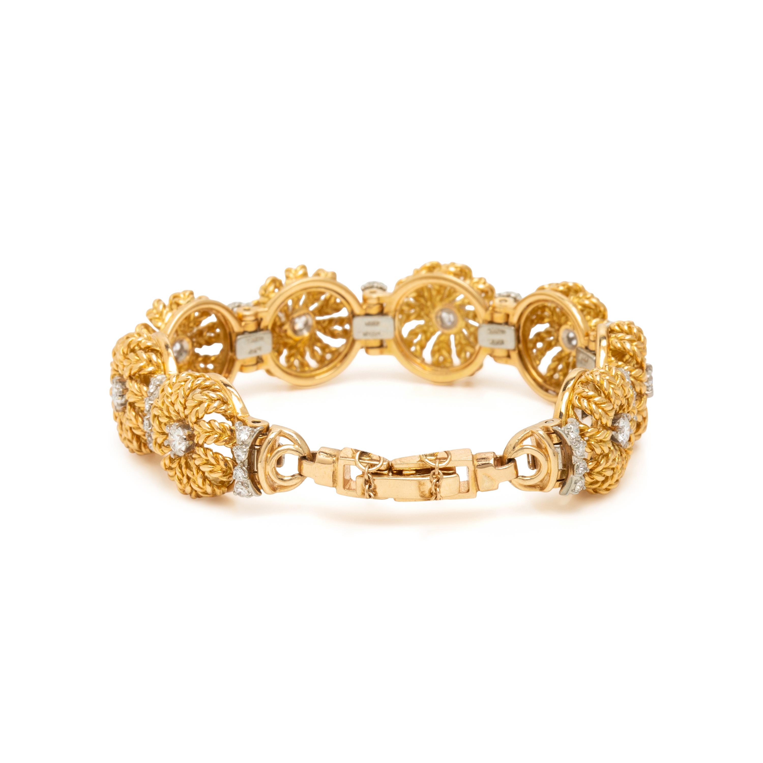 Jabel, Yellow Gold and Diamond Bracelet and Earrings