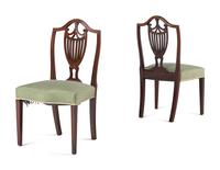 A Pair of George III Mahogany Side Chairs