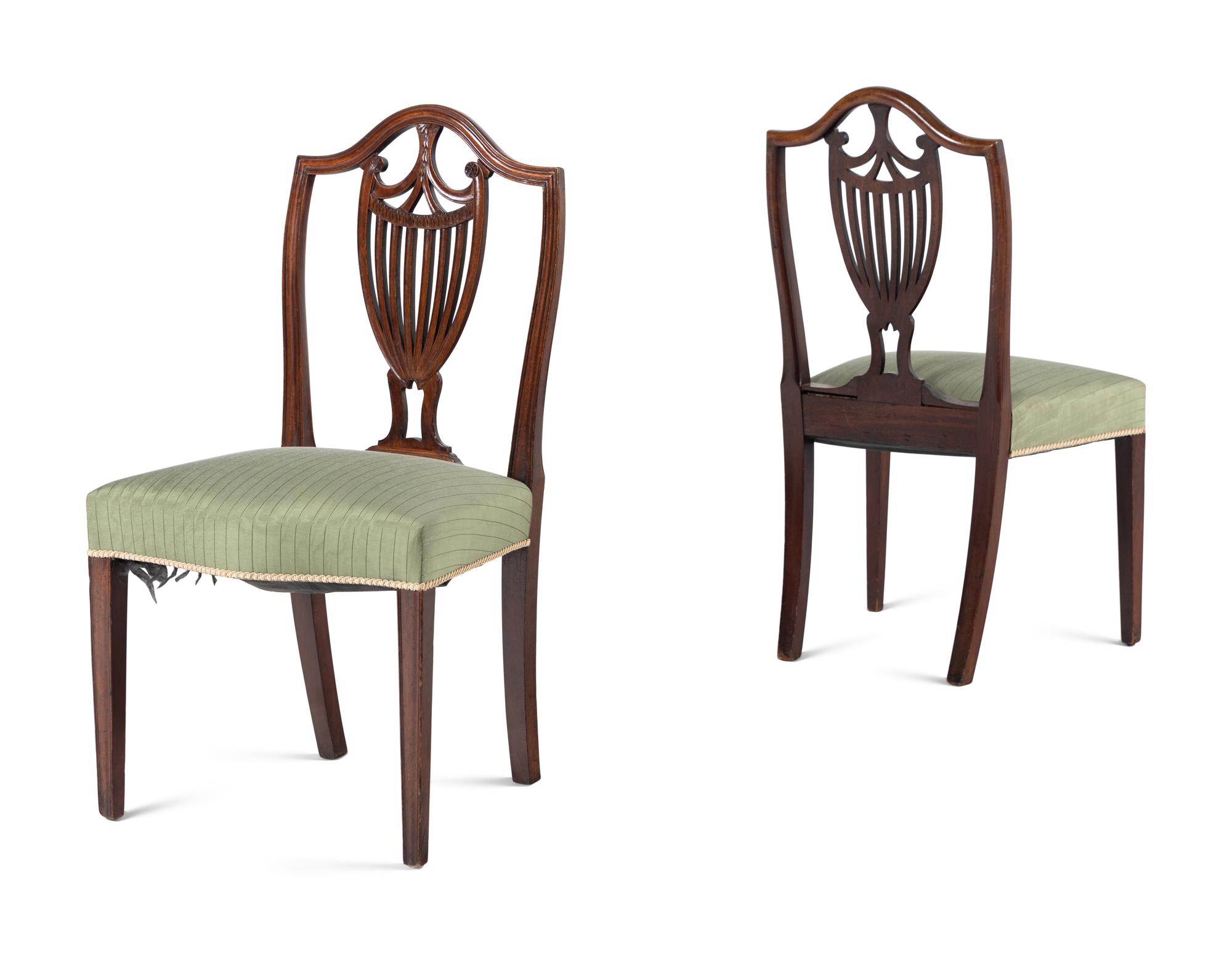 A Pair of George III Mahogany Side Chairs