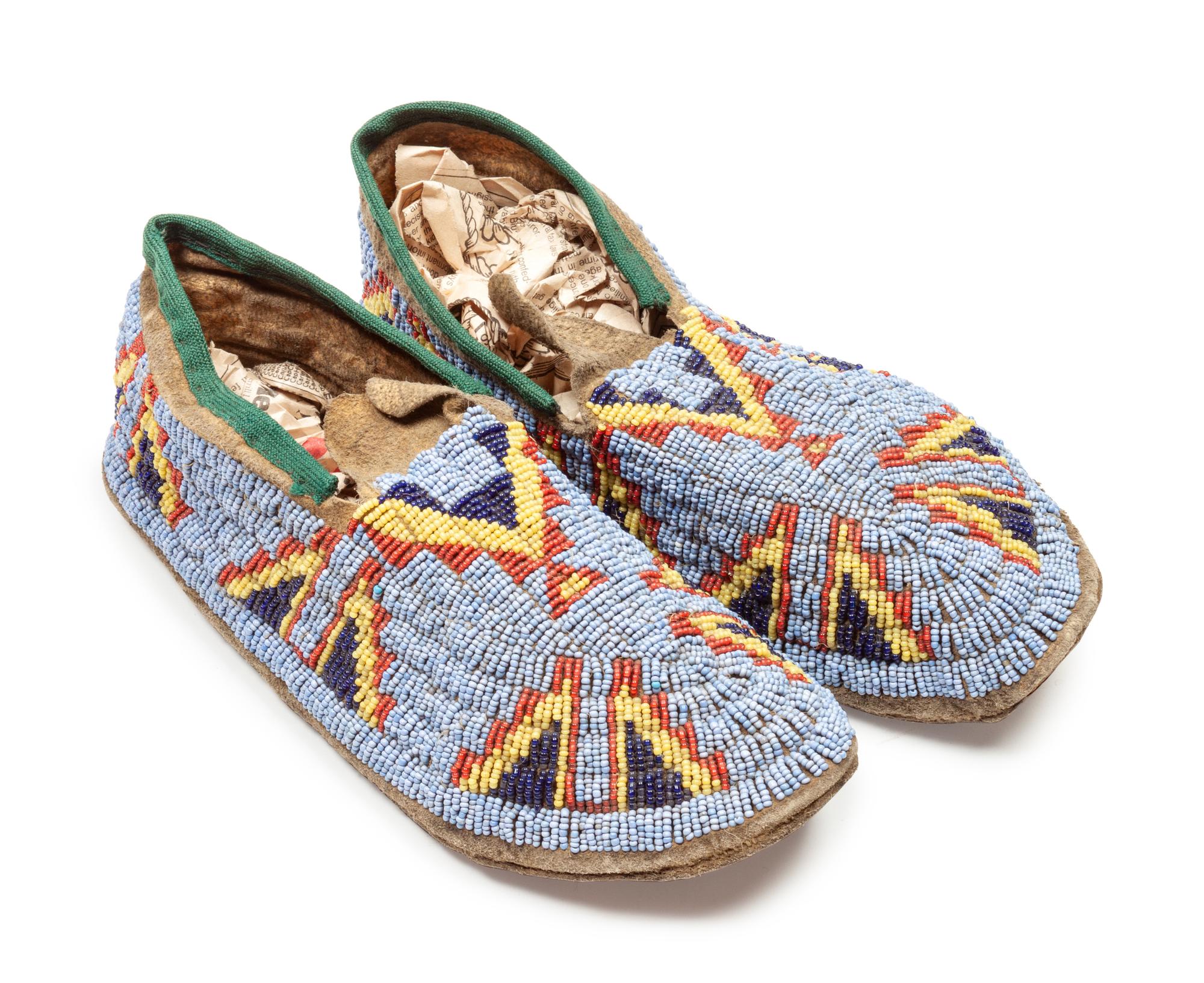 Sioux Beaded Hide Moccasins