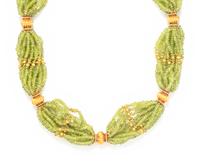 PERIDOT BEAD MULTISTRAND NECKLACE