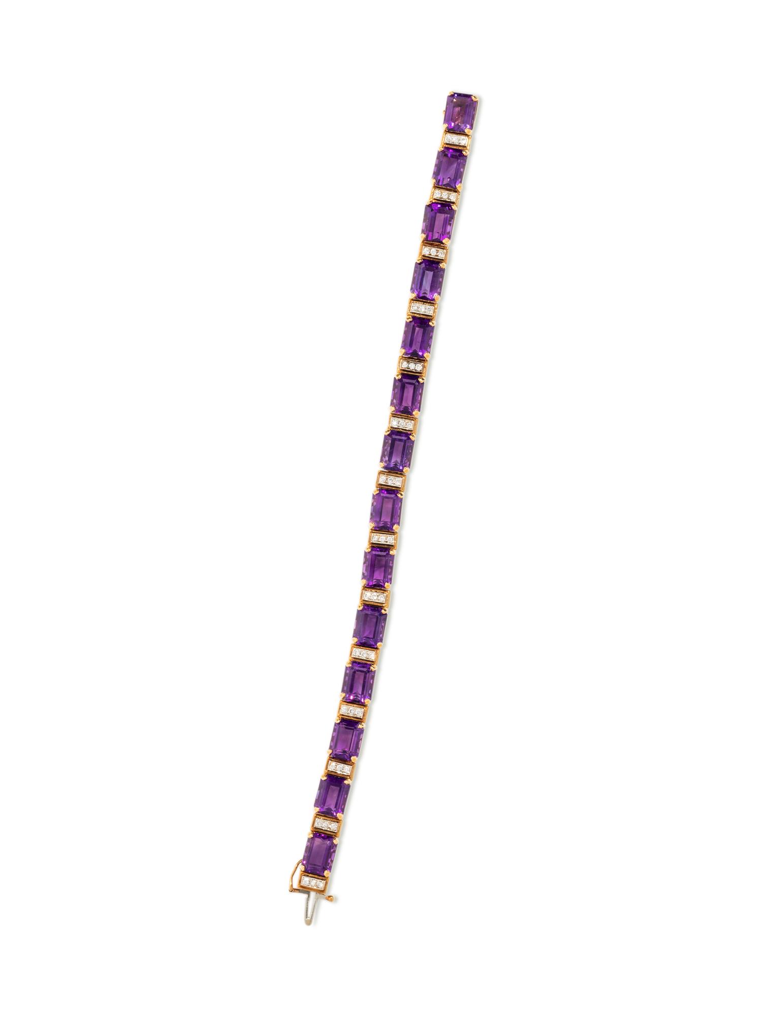 AMETHYST AND DIAMOND BRACELET