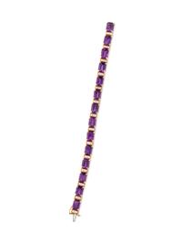 AMETHYST AND DIAMOND BRACELET