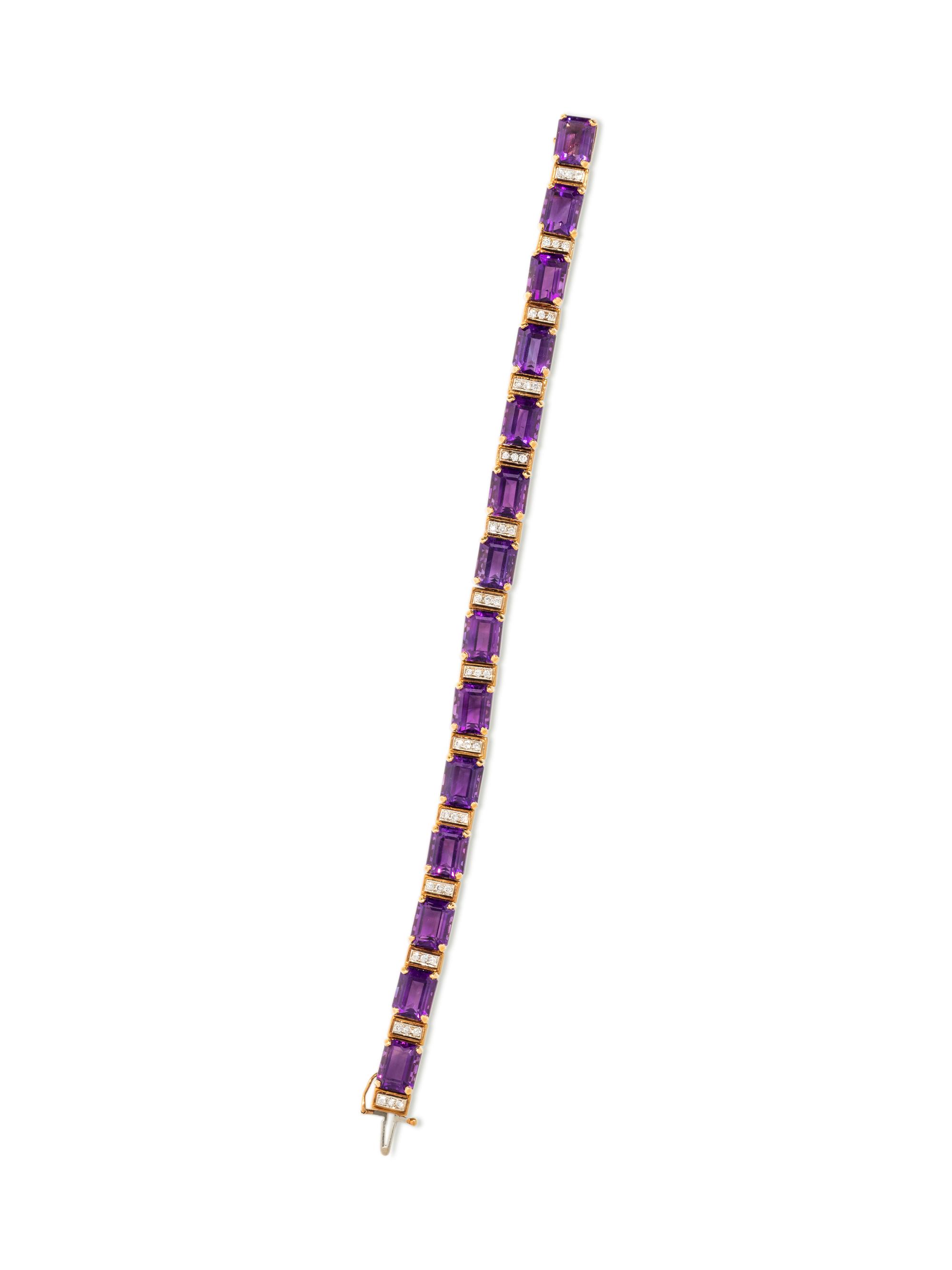 AMETHYST AND DIAMOND BRACELET