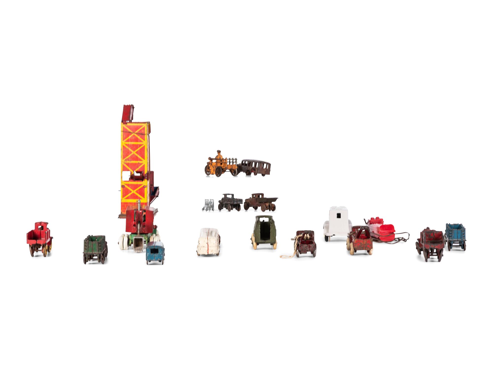 Sixteen Metal Occupational Vehicle Toys