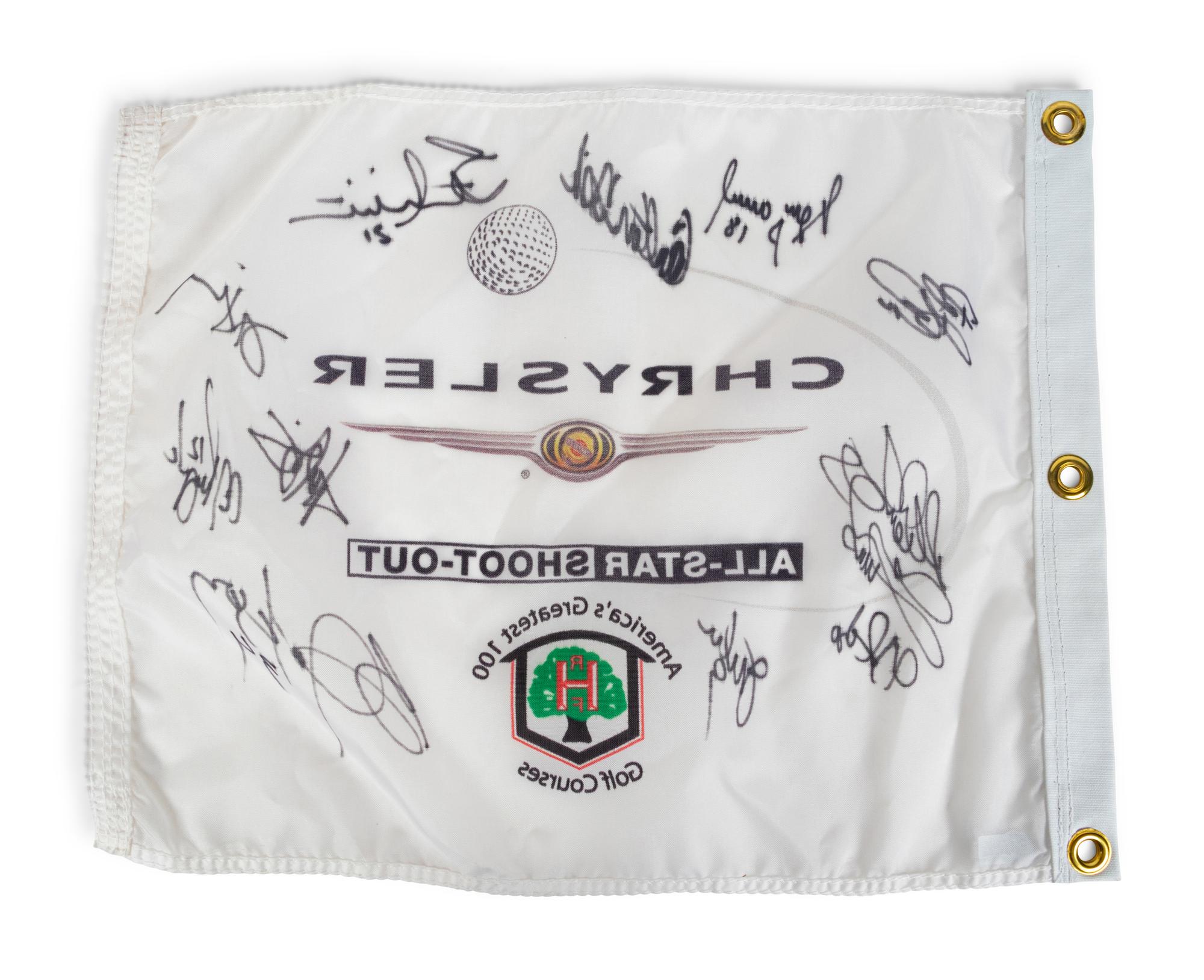 A 2006 Chrysler All-Star Golf Shootout Signed Autograph Golf Flag Including Multiple Chicago Sports Legends (Beckett Authentication Services BAS Certified),