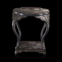 A Japanese or Ryuku Islands Mother of Pearl Inlaid Stand, Edo-Meiji Period