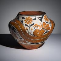Acoma Pottery Olla, with Parrot