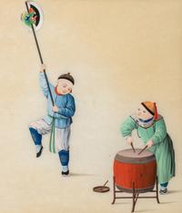 A Group of Six Chinese Export Pith Paintings