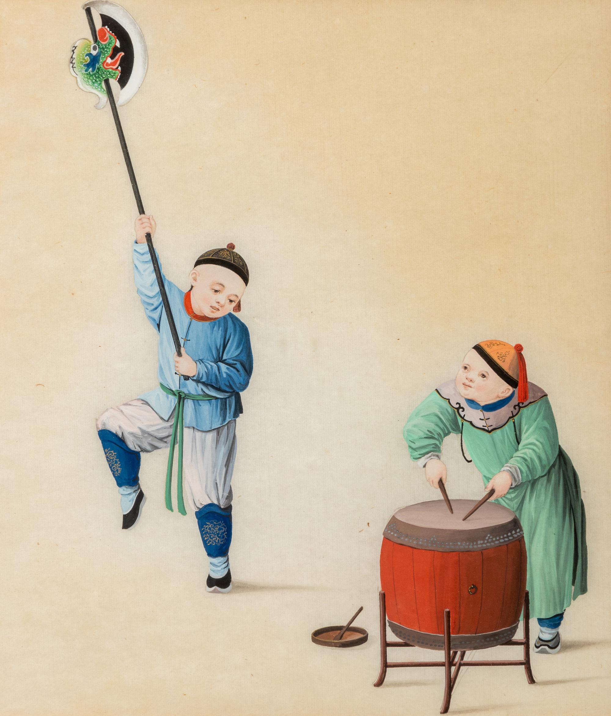 A Group of Six Chinese Export Pith Paintings