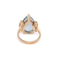 BLUE TOPAZ AND DIAMOND RING