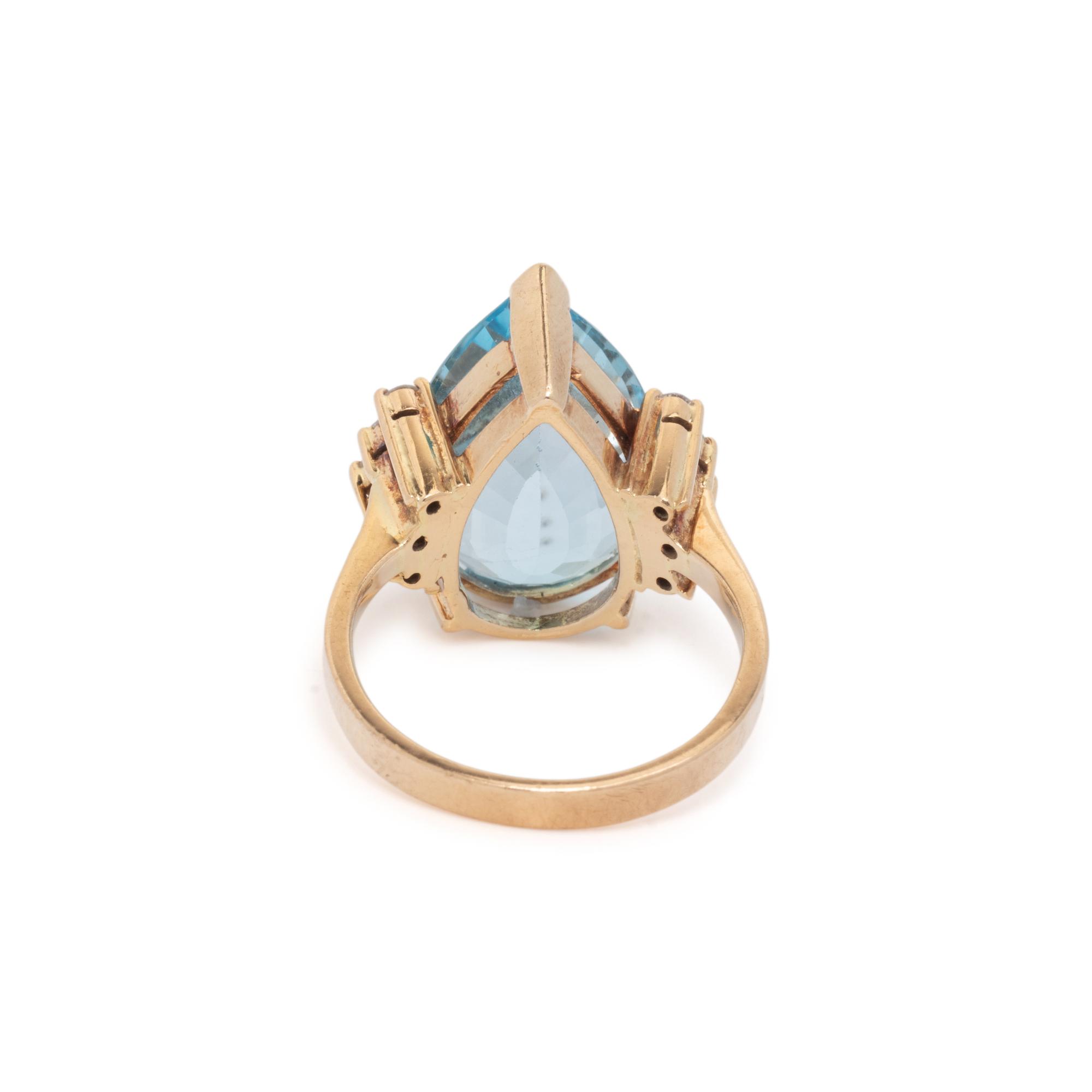 BLUE TOPAZ AND DIAMOND RING