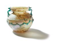 A Roman Glass Jar with Spiral Blue Trail
