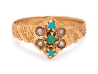 A Collection of 14 Karat Gold and Gemstone Rings,