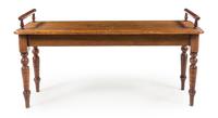 A Regency Style Mahogany Bench Height 22 1/2 x width 41 3/4 x depth 11 3/4 inches. — 20TH CENTURY