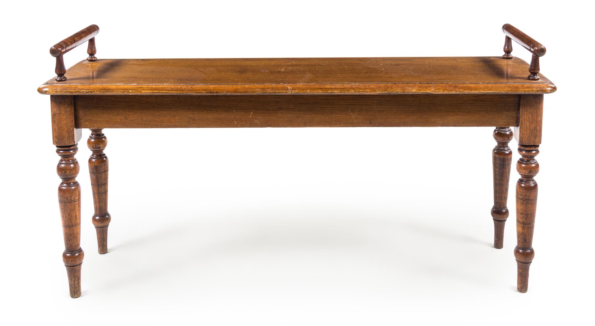 A Regency Style Mahogany Bench Height 22 1/2 x width 41 3/4 x depth 11 3/4 inches. — 20TH CENTURY