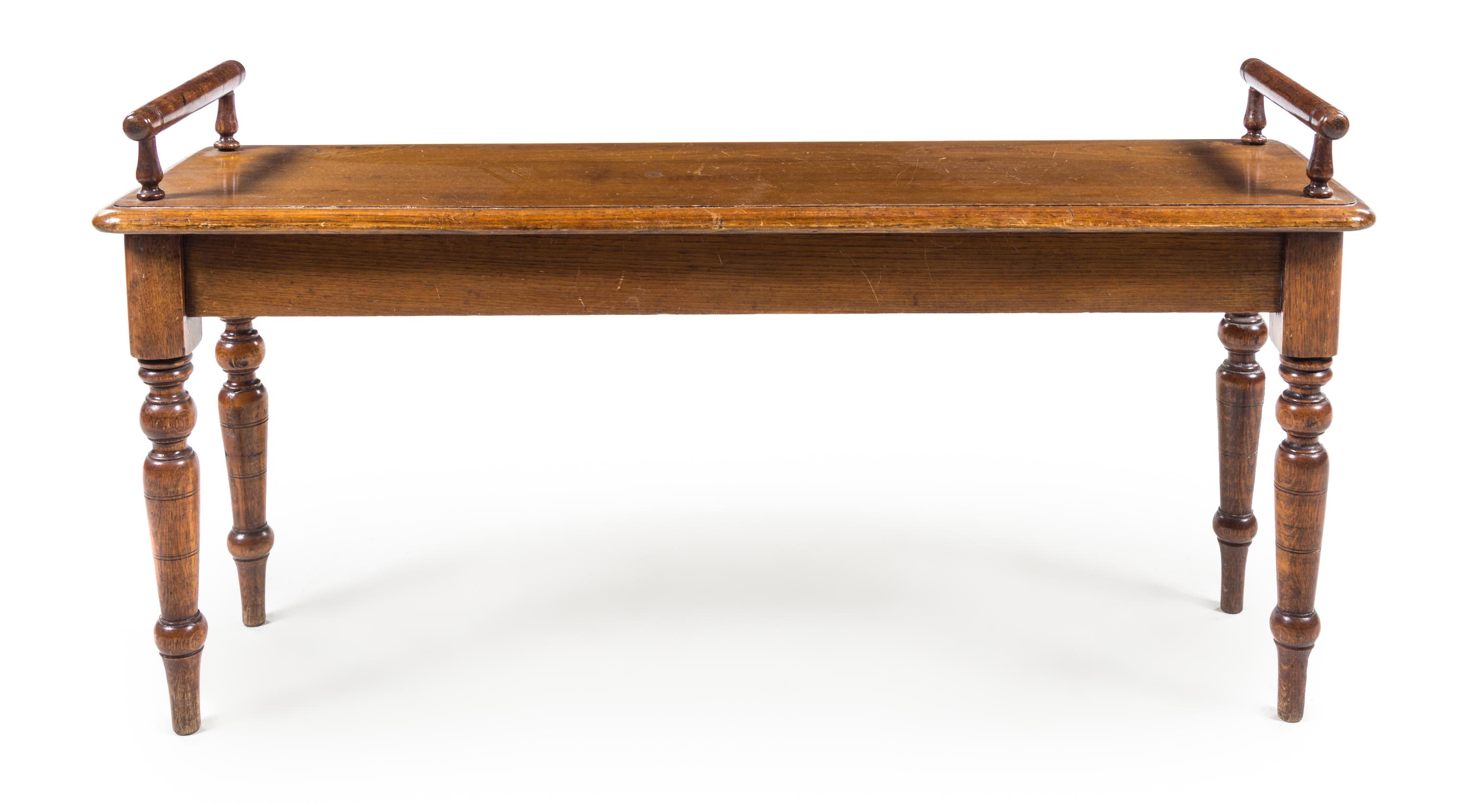 A Regency Style Mahogany Bench Height 22 1/2 x width 41 3/4 x depth 11 3/4 inches. — 20TH CENTURY