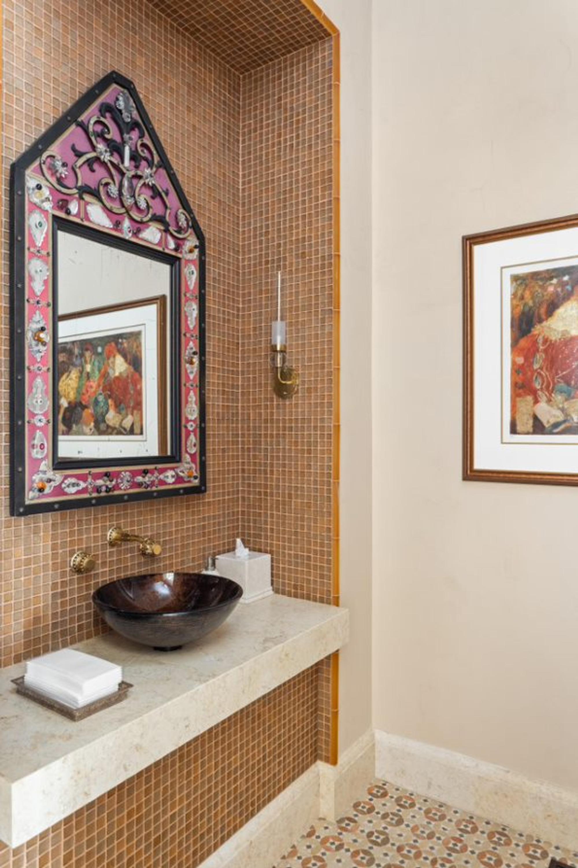 A Contemporary Prism-Applied Ebonized Mirror
