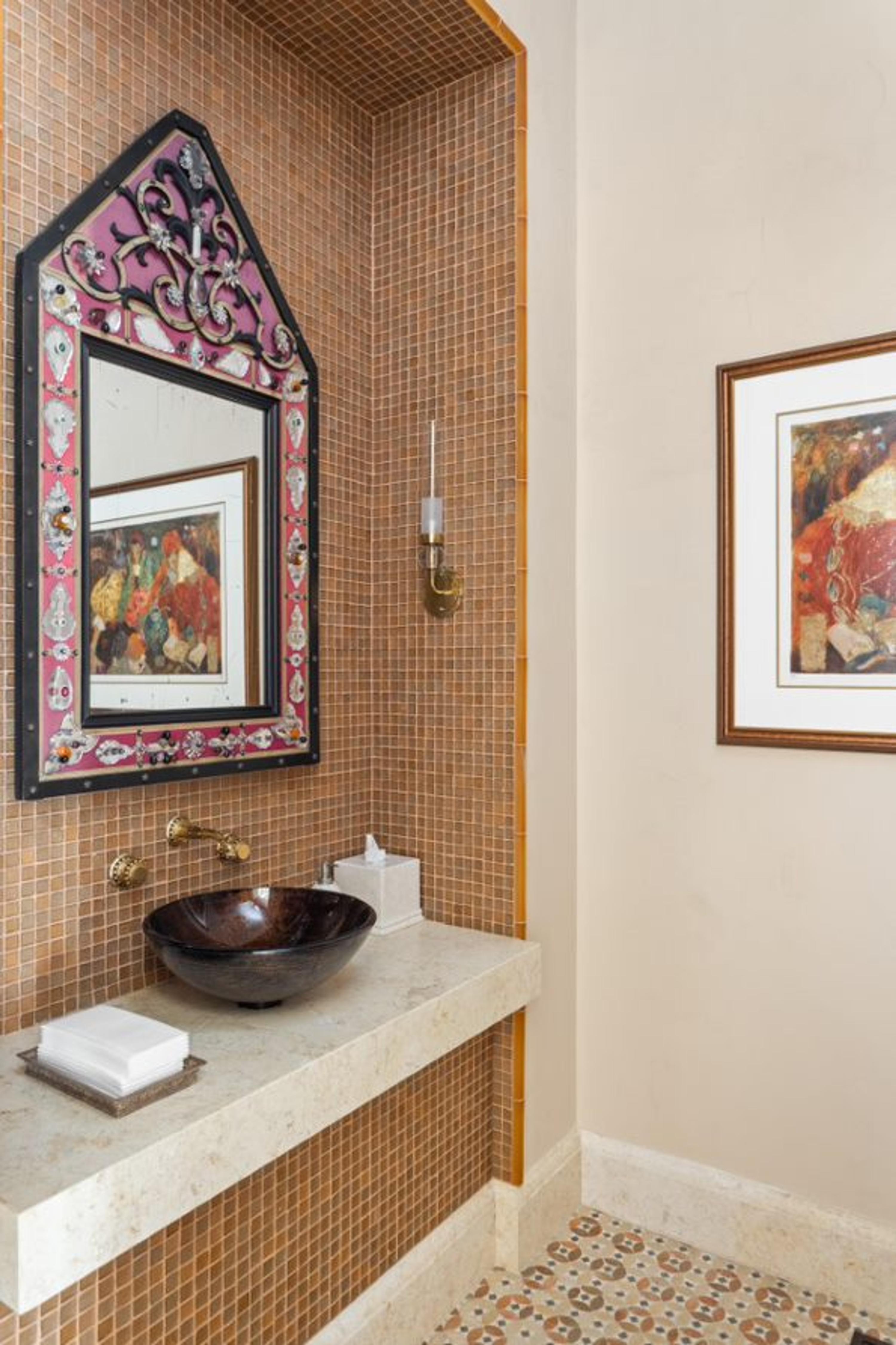 A Contemporary Prism-Applied Ebonized Mirror