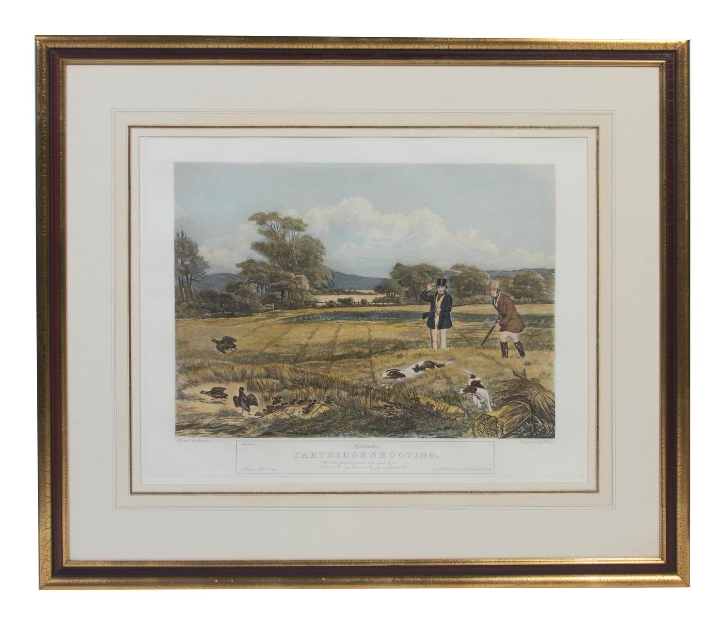 Six English Handcolored Engravings, AFTER FRANCIS CALCRAFT TURNER (BRITISH, C. 1782-1846), Height 17 3/4 x width 22 1/2 inches (visible — AFTER FRANCIS CALCRAFT TURNER (BRITISH, C. 1782-1846),