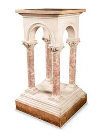 An Italian Scagliola Pedestal with Columnar Supports