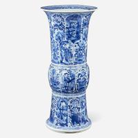 A large Chinese blue and white porcelain gu-form beaker vase Kangxi period