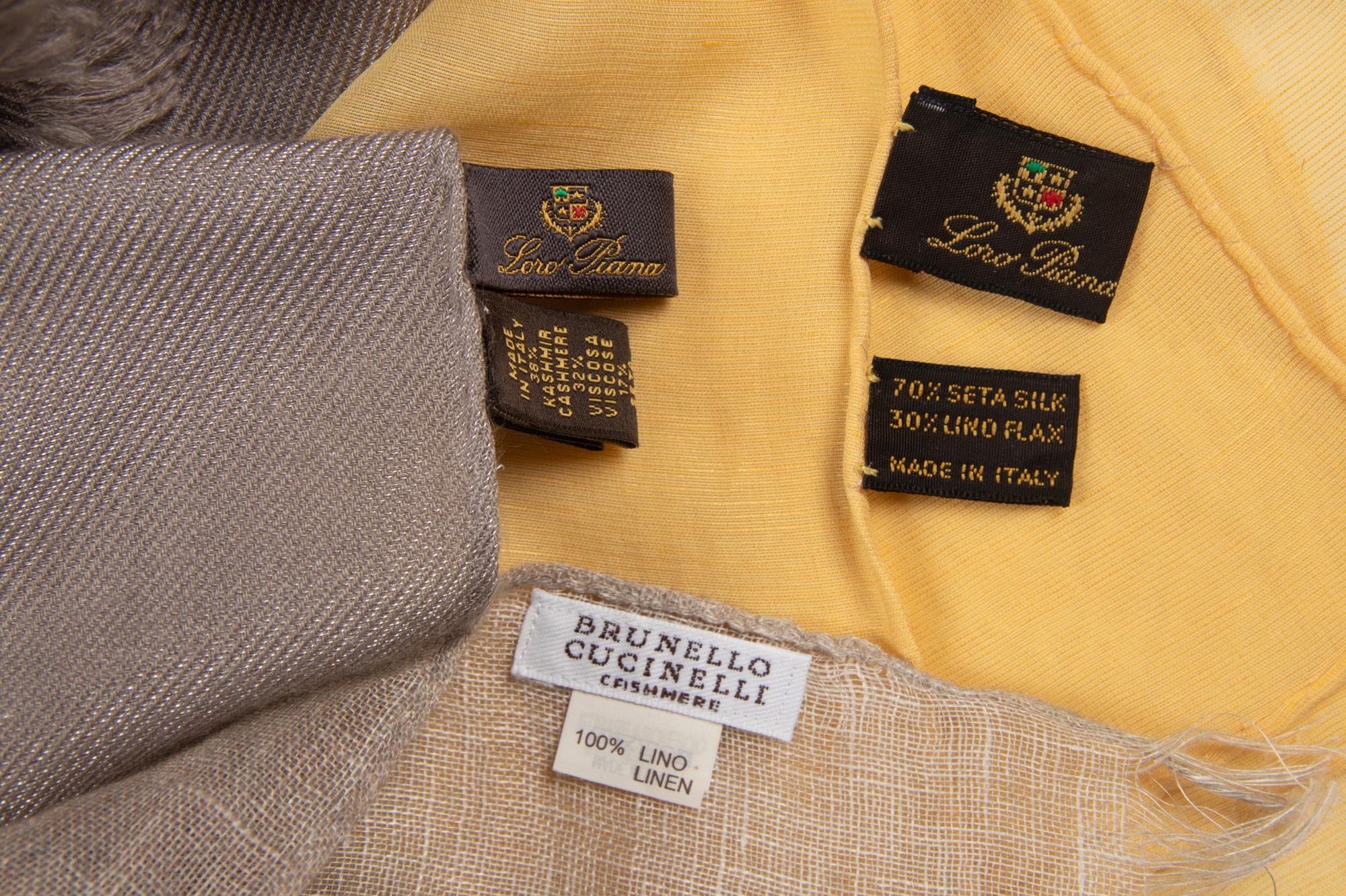 Three Scarves by Loro Piana and Brunello Cucinelli