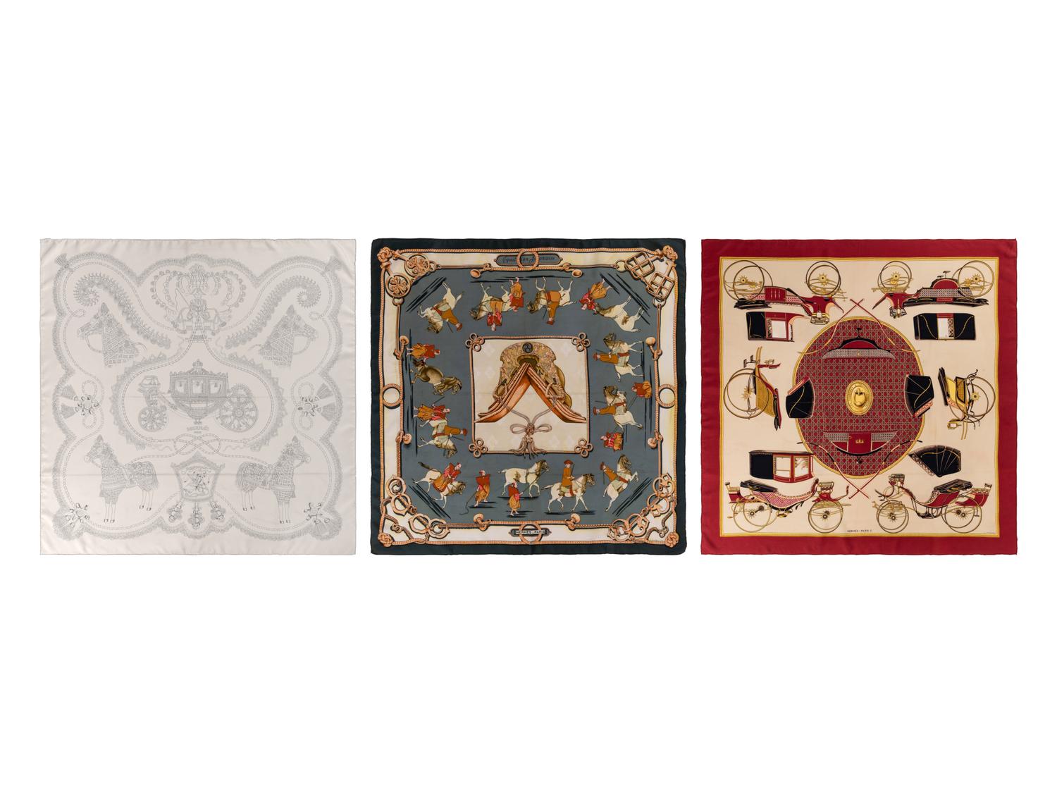 Three Hermès Silk Scarves