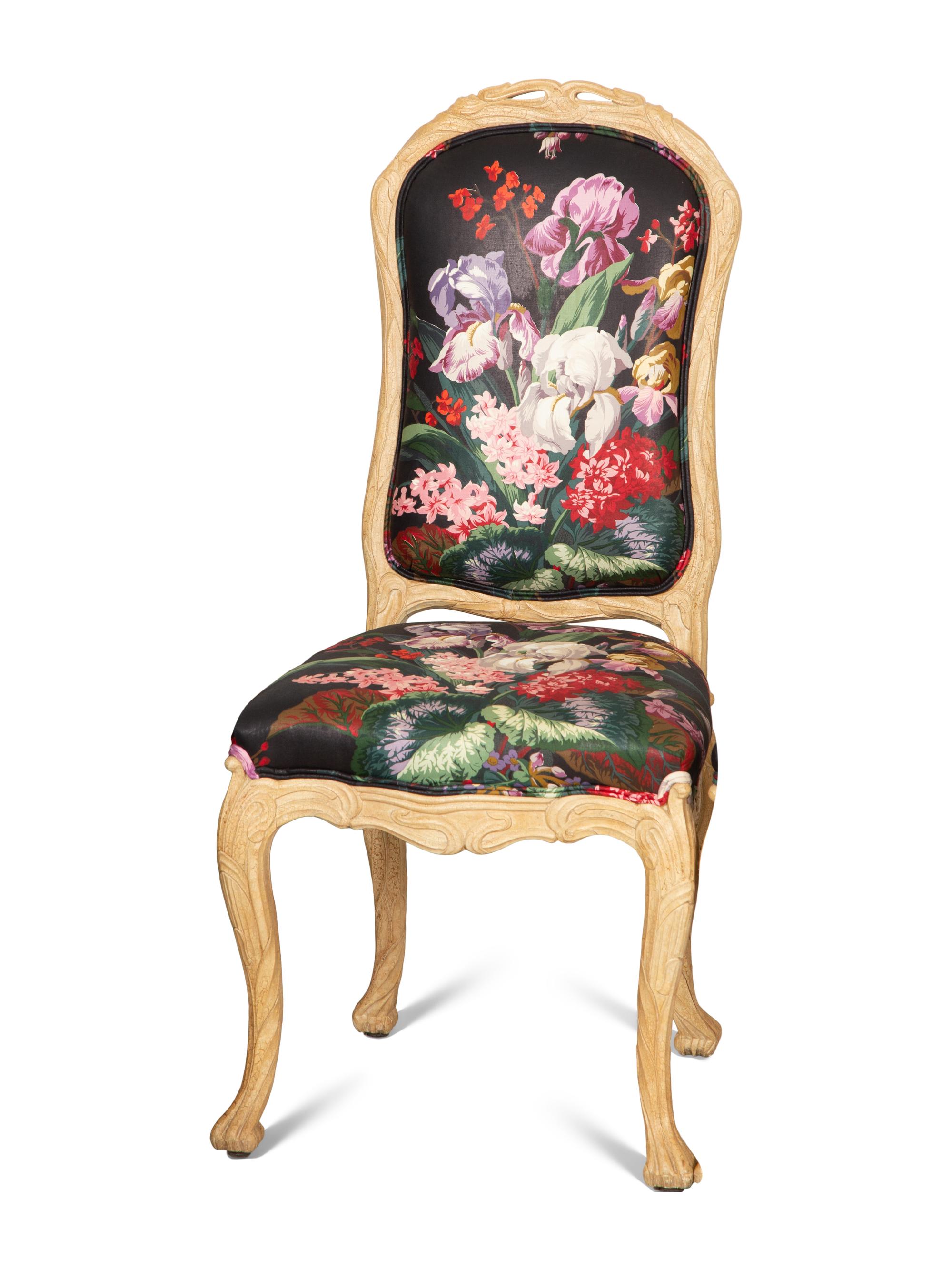 A Set of Ten Louis XV Style Dining Chairs
