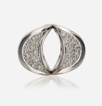 A platinum and diamond ring