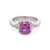 PURPLE-PINK SAPPHIRE AND DIAMOND RING