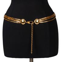 Two Gucci Gold-Tone Metal Belts, Late 20th Century