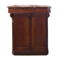 An Oak and Brass Maitre D' Stand 35" W x 23" D x 41.5" H — France