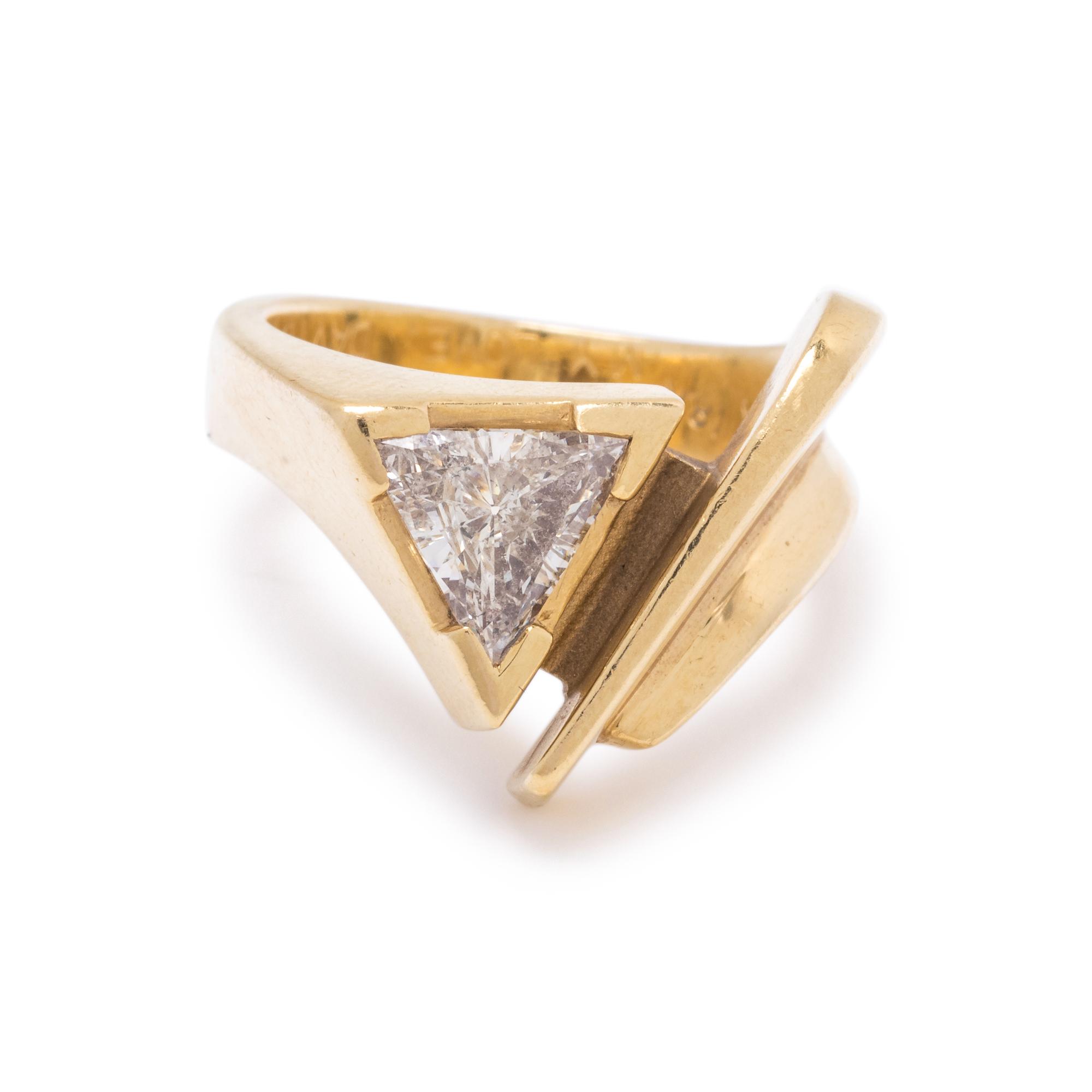 JOHN ATENCIO, YELLOW GOLD AND DIAMOND RING